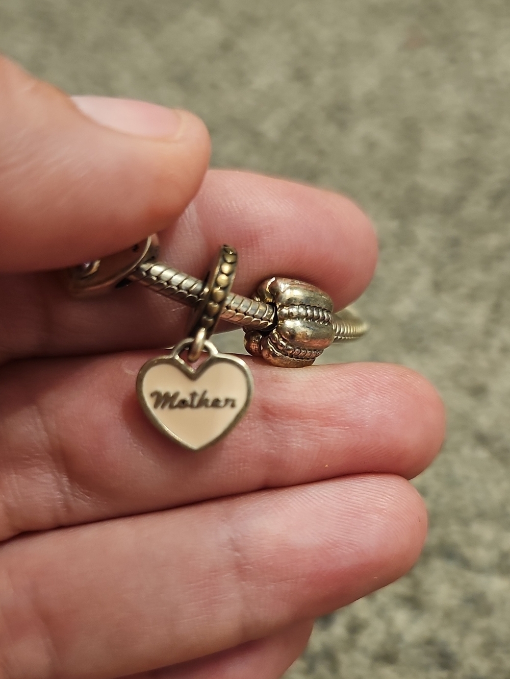 Pandora Gold Heart 'Mother' Dangle Charm